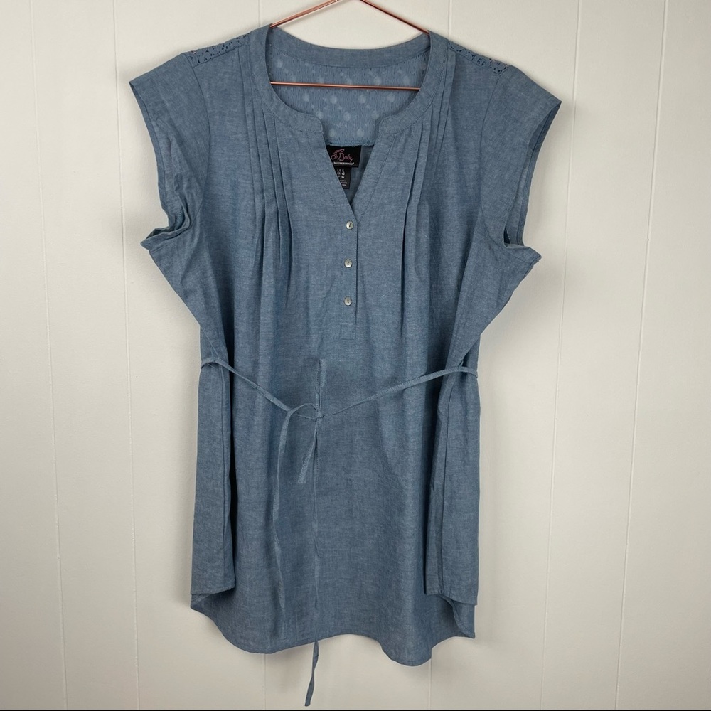Oh Baby by Motherhood Blue Chambray Maternity Tunic
